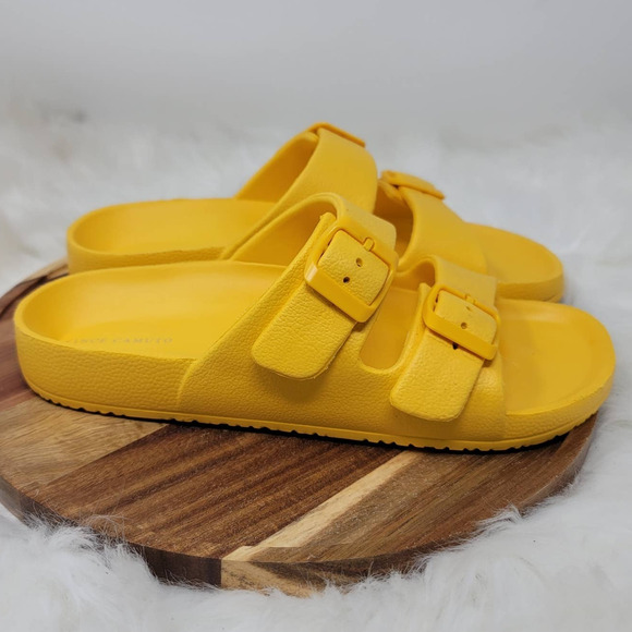 Vince Camuto Yellow Casual Summer Poolside Buckle Flip Flop Women's 6 - Picture 4 of 6